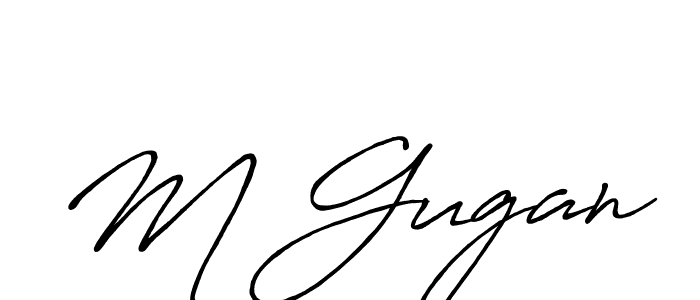 Also we have M Gugan name is the best signature style. Create professional handwritten signature collection using Antro_Vectra_Bolder autograph style. M Gugan signature style 7 images and pictures png