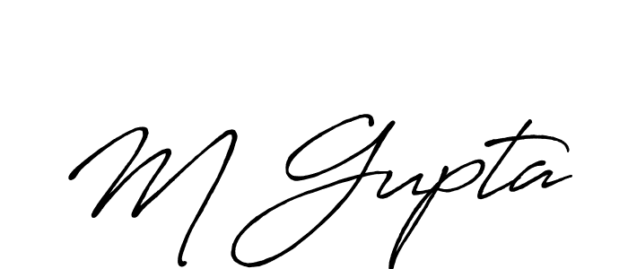 Create a beautiful signature design for name M Gupta. With this signature (Antro_Vectra_Bolder) fonts, you can make a handwritten signature for free. M Gupta signature style 7 images and pictures png