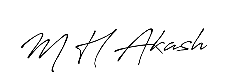 Create a beautiful signature design for name M H Akash. With this signature (Antro_Vectra_Bolder) fonts, you can make a handwritten signature for free. M H Akash signature style 7 images and pictures png