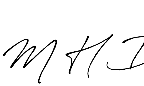 The best way (Antro_Vectra_Bolder) to make a short signature is to pick only two or three words in your name. The name M H D include a total of six letters. For converting this name. M H D signature style 7 images and pictures png