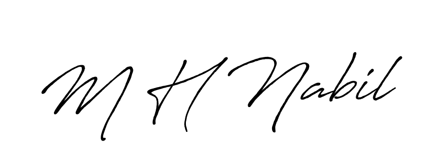 Design your own signature with our free online signature maker. With this signature software, you can create a handwritten (Antro_Vectra_Bolder) signature for name M H Nabil. M H Nabil signature style 7 images and pictures png