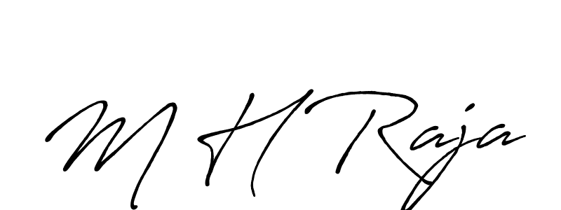 Create a beautiful signature design for name M H Raja. With this signature (Antro_Vectra_Bolder) fonts, you can make a handwritten signature for free. M H Raja signature style 7 images and pictures png