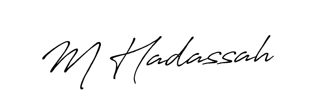 Antro_Vectra_Bolder is a professional signature style that is perfect for those who want to add a touch of class to their signature. It is also a great choice for those who want to make their signature more unique. Get M Hadassah name to fancy signature for free. M Hadassah signature style 7 images and pictures png