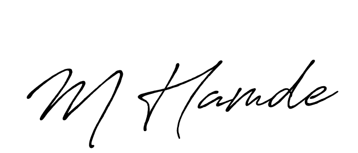 Make a beautiful signature design for name M Hamde. With this signature (Antro_Vectra_Bolder) style, you can create a handwritten signature for free. M Hamde signature style 7 images and pictures png