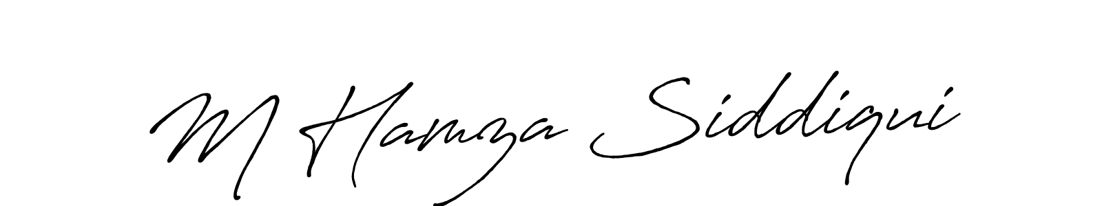 Use a signature maker to create a handwritten signature online. With this signature software, you can design (Antro_Vectra_Bolder) your own signature for name M Hamza Siddiqui. M Hamza Siddiqui signature style 7 images and pictures png