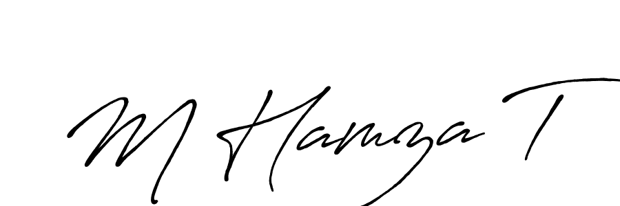 Use a signature maker to create a handwritten signature online. With this signature software, you can design (Antro_Vectra_Bolder) your own signature for name M Hamza T. M Hamza T signature style 7 images and pictures png
