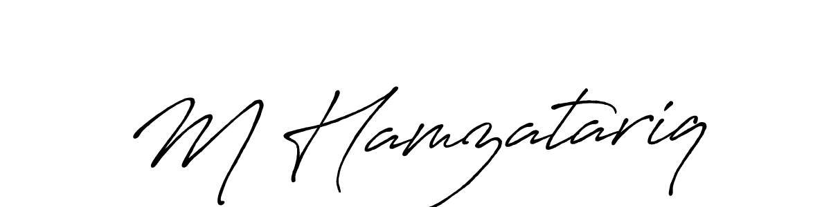 You should practise on your own different ways (Antro_Vectra_Bolder) to write your name (M Hamzatariq) in signature. don't let someone else do it for you. M Hamzatariq signature style 7 images and pictures png