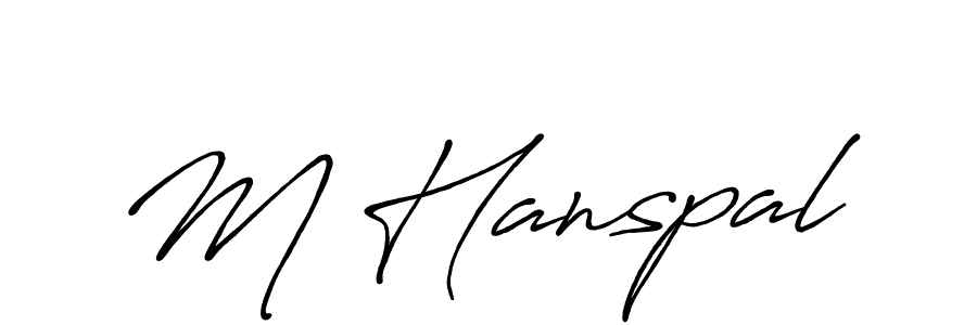 Use a signature maker to create a handwritten signature online. With this signature software, you can design (Antro_Vectra_Bolder) your own signature for name M Hanspal. M Hanspal signature style 7 images and pictures png