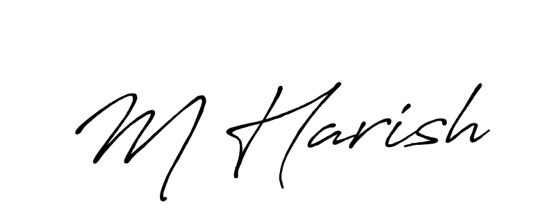 How to make M Harish signature? Antro_Vectra_Bolder is a professional autograph style. Create handwritten signature for M Harish name. M Harish signature style 7 images and pictures png