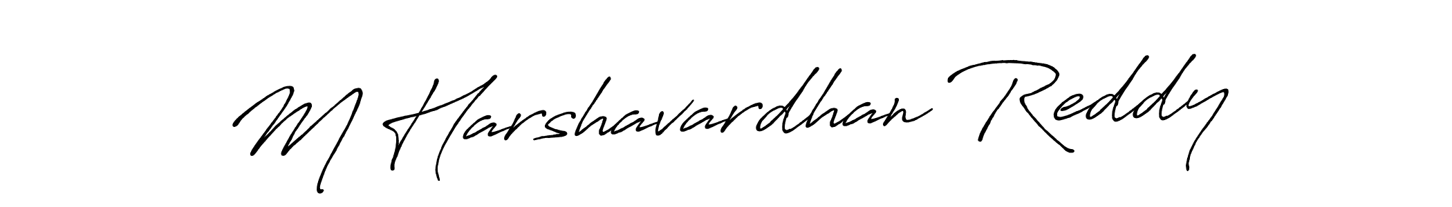 Use a signature maker to create a handwritten signature online. With this signature software, you can design (Antro_Vectra_Bolder) your own signature for name M Harshavardhan Reddy. M Harshavardhan Reddy signature style 7 images and pictures png