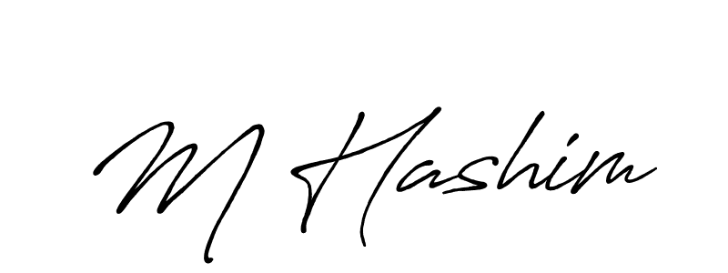 Design your own signature with our free online signature maker. With this signature software, you can create a handwritten (Antro_Vectra_Bolder) signature for name M Hashim. M Hashim signature style 7 images and pictures png