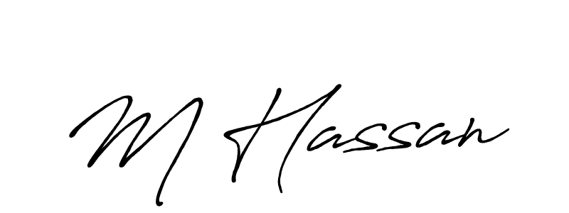 Design your own signature with our free online signature maker. With this signature software, you can create a handwritten (Antro_Vectra_Bolder) signature for name M Hassan. M Hassan signature style 7 images and pictures png