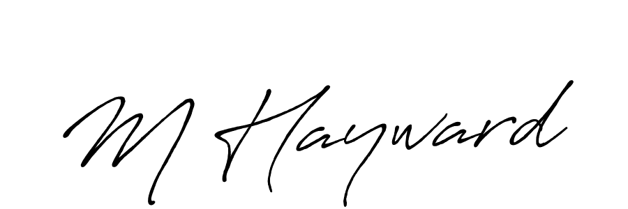 Use a signature maker to create a handwritten signature online. With this signature software, you can design (Antro_Vectra_Bolder) your own signature for name M Hayward. M Hayward signature style 7 images and pictures png