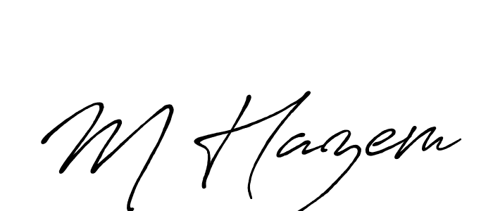 Design your own signature with our free online signature maker. With this signature software, you can create a handwritten (Antro_Vectra_Bolder) signature for name M Hazem. M Hazem signature style 7 images and pictures png