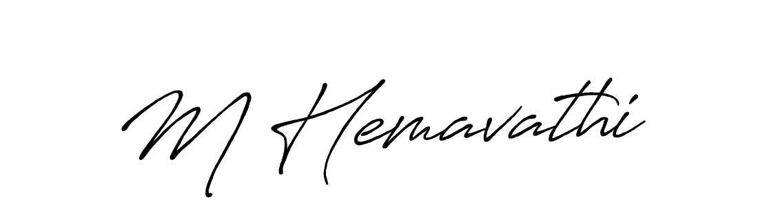 Antro_Vectra_Bolder is a professional signature style that is perfect for those who want to add a touch of class to their signature. It is also a great choice for those who want to make their signature more unique. Get M Hemavathi name to fancy signature for free. M Hemavathi signature style 7 images and pictures png