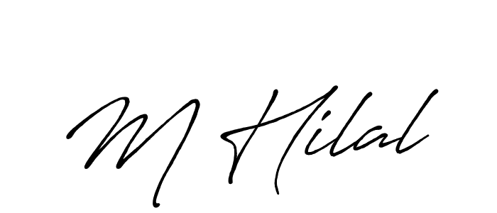 How to make M Hilal name signature. Use Antro_Vectra_Bolder style for creating short signs online. This is the latest handwritten sign. M Hilal signature style 7 images and pictures png