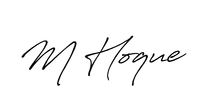 Create a beautiful signature design for name M Hoque. With this signature (Antro_Vectra_Bolder) fonts, you can make a handwritten signature for free. M Hoque signature style 7 images and pictures png