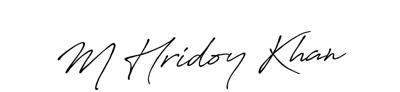 How to make M Hridoy Khan name signature. Use Antro_Vectra_Bolder style for creating short signs online. This is the latest handwritten sign. M Hridoy Khan signature style 7 images and pictures png