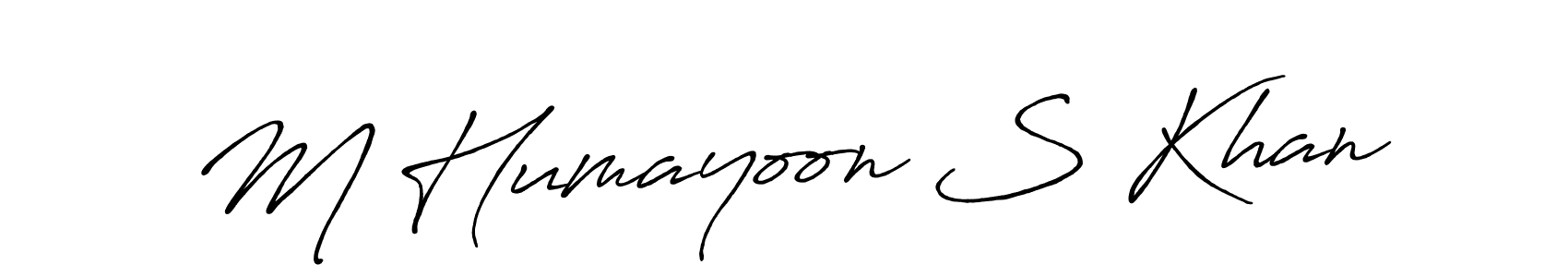 M Humayoon S Khan stylish signature style. Best Handwritten Sign (Antro_Vectra_Bolder) for my name. Handwritten Signature Collection Ideas for my name M Humayoon S Khan. M Humayoon S Khan signature style 7 images and pictures png