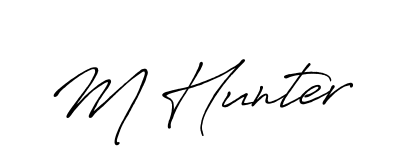 How to make M Hunter signature? Antro_Vectra_Bolder is a professional autograph style. Create handwritten signature for M Hunter name. M Hunter signature style 7 images and pictures png