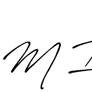 M I stylish signature style. Best Handwritten Sign (Antro_Vectra_Bolder) for my name. Handwritten Signature Collection Ideas for my name M I. M I signature style 7 images and pictures png