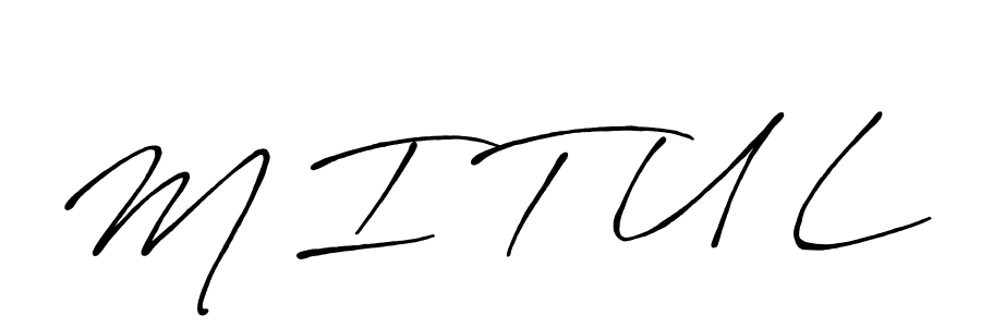 Create a beautiful signature design for name M I T U L. With this signature (Antro_Vectra_Bolder) fonts, you can make a handwritten signature for free. M I T U L signature style 7 images and pictures png