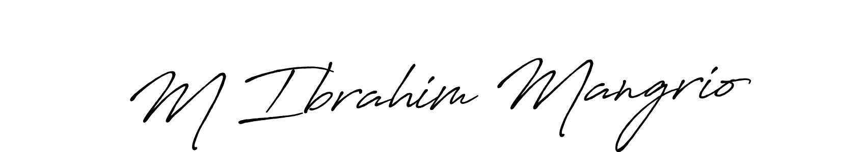 How to make M Ibrahim Mangrio signature? Antro_Vectra_Bolder is a professional autograph style. Create handwritten signature for M Ibrahim Mangrio name. M Ibrahim Mangrio signature style 7 images and pictures png