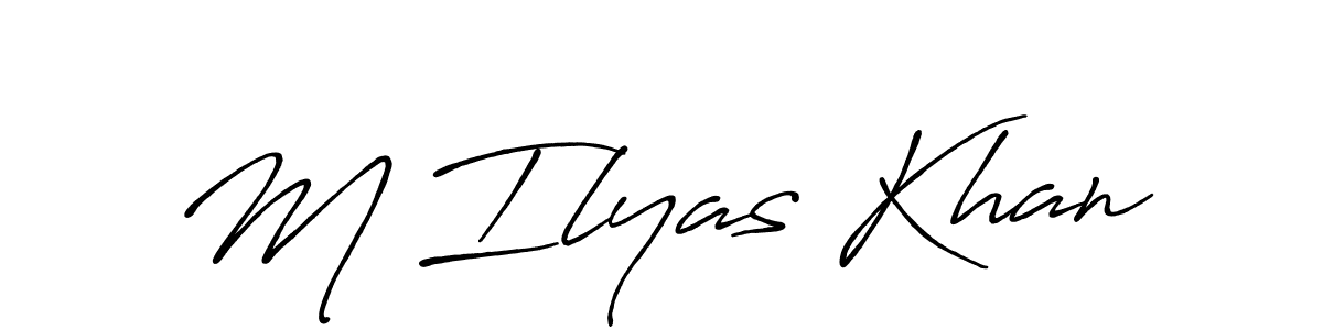 Use a signature maker to create a handwritten signature online. With this signature software, you can design (Antro_Vectra_Bolder) your own signature for name M Ilyas Khan. M Ilyas Khan signature style 7 images and pictures png