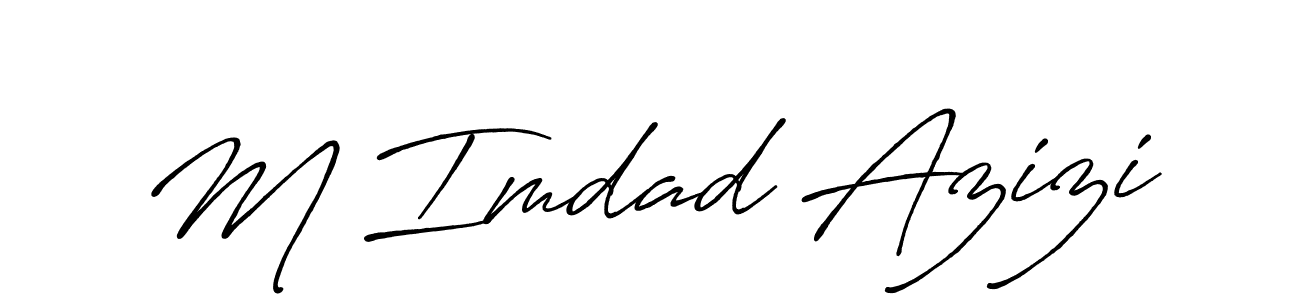 The best way (Antro_Vectra_Bolder) to make a short signature is to pick only two or three words in your name. The name M Imdad Azizi include a total of six letters. For converting this name. M Imdad Azizi signature style 7 images and pictures png