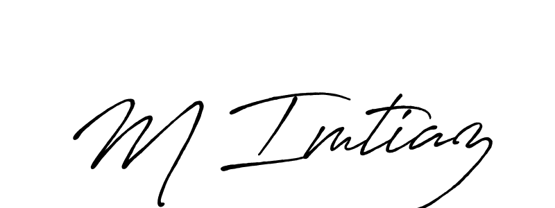 Make a beautiful signature design for name M Imtiaz. With this signature (Antro_Vectra_Bolder) style, you can create a handwritten signature for free. M Imtiaz signature style 7 images and pictures png