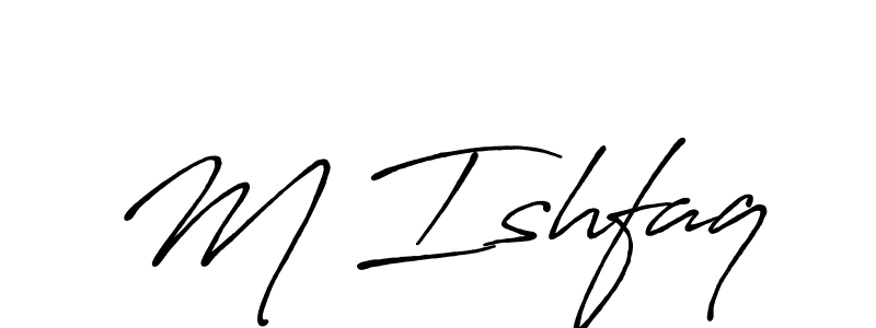 if you are searching for the best signature style for your name M Ishfaq. so please give up your signature search. here we have designed multiple signature styles  using Antro_Vectra_Bolder. M Ishfaq signature style 7 images and pictures png