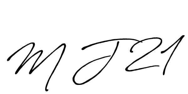 M J 21 stylish signature style. Best Handwritten Sign (Antro_Vectra_Bolder) for my name. Handwritten Signature Collection Ideas for my name M J 21. M J 21 signature style 7 images and pictures png