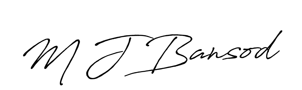 M J Bansod stylish signature style. Best Handwritten Sign (Antro_Vectra_Bolder) for my name. Handwritten Signature Collection Ideas for my name M J Bansod. M J Bansod signature style 7 images and pictures png