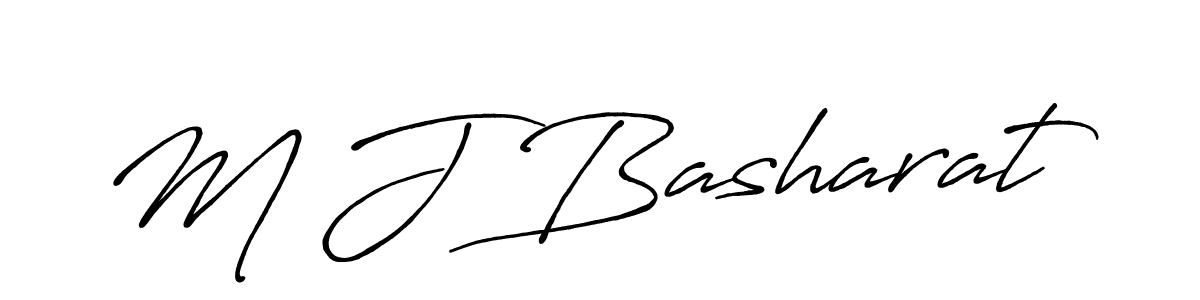 The best way (Antro_Vectra_Bolder) to make a short signature is to pick only two or three words in your name. The name M J Basharat include a total of six letters. For converting this name. M J Basharat signature style 7 images and pictures png