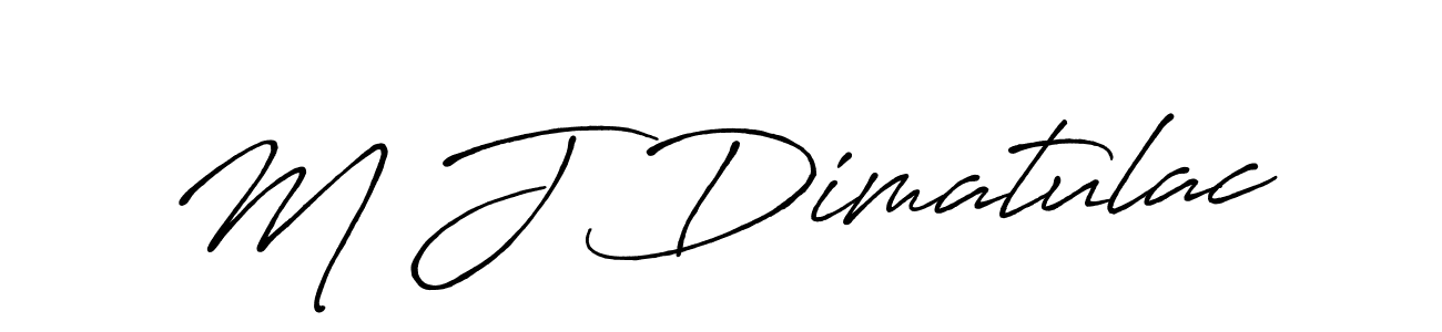 Make a beautiful signature design for name M J Dimatulac. With this signature (Antro_Vectra_Bolder) style, you can create a handwritten signature for free. M J Dimatulac signature style 7 images and pictures png