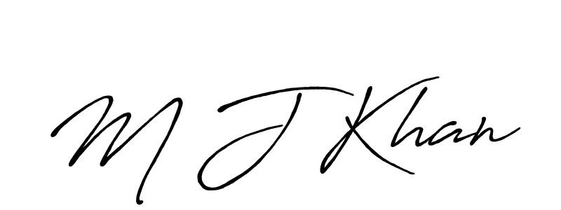 Use a signature maker to create a handwritten signature online. With this signature software, you can design (Antro_Vectra_Bolder) your own signature for name M J Khan. M J Khan signature style 7 images and pictures png