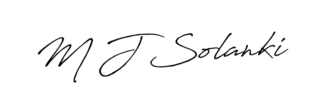 The best way (Antro_Vectra_Bolder) to make a short signature is to pick only two or three words in your name. The name M J Solanki include a total of six letters. For converting this name. M J Solanki signature style 7 images and pictures png