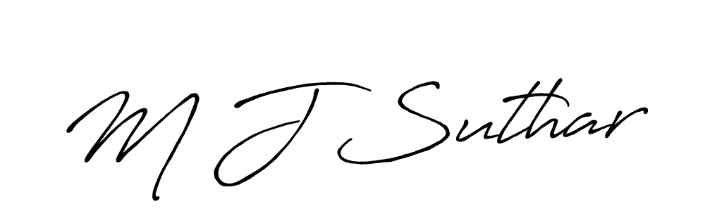 Make a beautiful signature design for name M J Suthar. With this signature (Antro_Vectra_Bolder) style, you can create a handwritten signature for free. M J Suthar signature style 7 images and pictures png