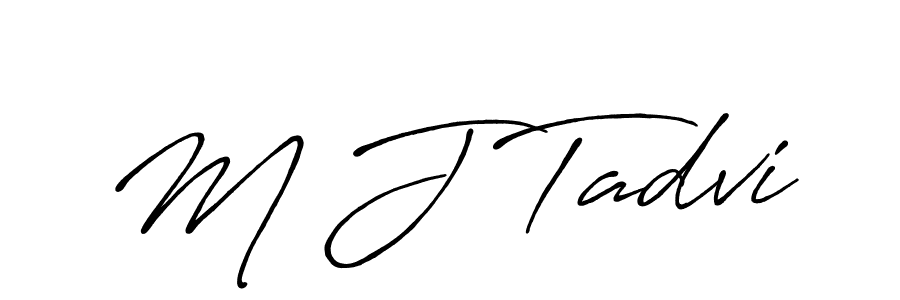 Similarly Antro_Vectra_Bolder is the best handwritten signature design. Signature creator online .You can use it as an online autograph creator for name M J Tadvi. M J Tadvi signature style 7 images and pictures png