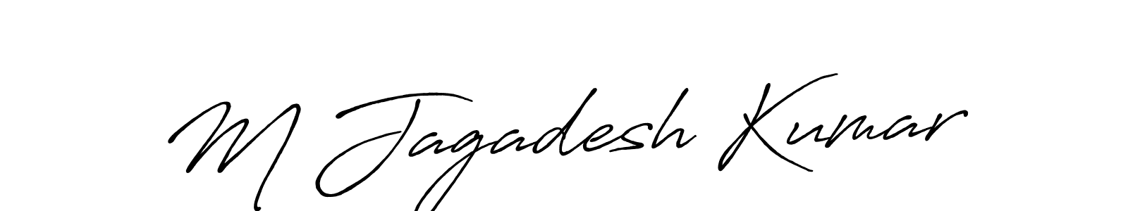 Make a beautiful signature design for name M Jagadesh Kumar. With this signature (Antro_Vectra_Bolder) style, you can create a handwritten signature for free. M Jagadesh Kumar signature style 7 images and pictures png
