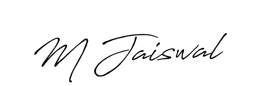 Make a beautiful signature design for name M Jaiswal. With this signature (Antro_Vectra_Bolder) style, you can create a handwritten signature for free. M Jaiswal signature style 7 images and pictures png