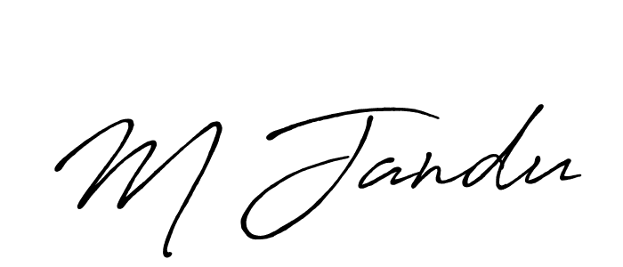 if you are searching for the best signature style for your name M Jandu. so please give up your signature search. here we have designed multiple signature styles  using Antro_Vectra_Bolder. M Jandu signature style 7 images and pictures png