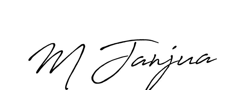 Make a beautiful signature design for name M Janjua. With this signature (Antro_Vectra_Bolder) style, you can create a handwritten signature for free. M Janjua signature style 7 images and pictures png