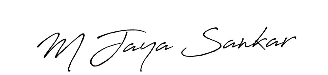 Make a beautiful signature design for name M Jaya Sankar. With this signature (Antro_Vectra_Bolder) style, you can create a handwritten signature for free. M Jaya Sankar signature style 7 images and pictures png