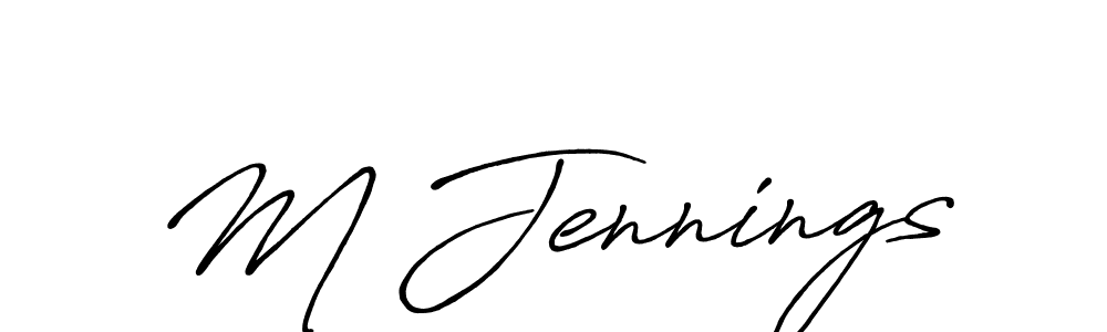 M Jennings stylish signature style. Best Handwritten Sign (Antro_Vectra_Bolder) for my name. Handwritten Signature Collection Ideas for my name M Jennings. M Jennings signature style 7 images and pictures png