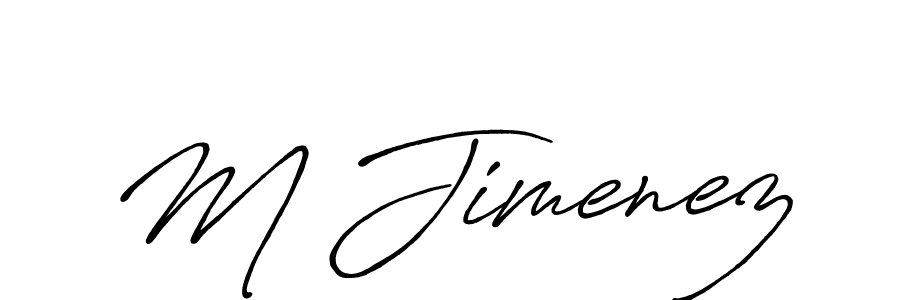 Use a signature maker to create a handwritten signature online. With this signature software, you can design (Antro_Vectra_Bolder) your own signature for name M Jimenez. M Jimenez signature style 7 images and pictures png