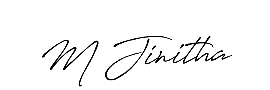 Design your own signature with our free online signature maker. With this signature software, you can create a handwritten (Antro_Vectra_Bolder) signature for name M Jinitha. M Jinitha signature style 7 images and pictures png