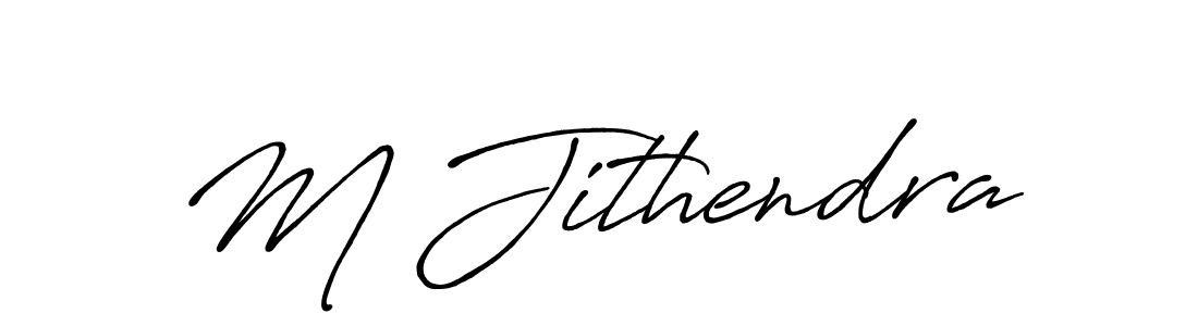 Also we have M Jithendra name is the best signature style. Create professional handwritten signature collection using Antro_Vectra_Bolder autograph style. M Jithendra signature style 7 images and pictures png
