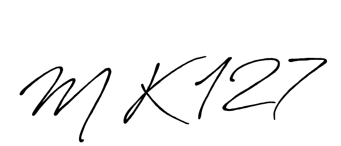 Also You can easily find your signature by using the search form. We will create M K 127 name handwritten signature images for you free of cost using Antro_Vectra_Bolder sign style. M K 127 signature style 7 images and pictures png