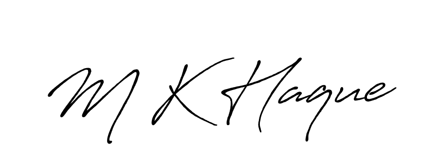 if you are searching for the best signature style for your name M K Haque. so please give up your signature search. here we have designed multiple signature styles  using Antro_Vectra_Bolder. M K Haque signature style 7 images and pictures png